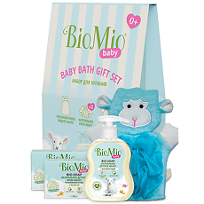 Купить БиоМио (BioMio) Baby Bio-Soap Детский набор для купания с мочалкой с натуральным мылом 1 уп цена