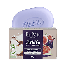 Купить БиоМио (BioMio) Bio-Soap Натуральное мыло Инжир и Кокос 90 г 1 шт цена