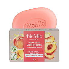 Купить БиоМио (BioMio) Bio-Soap Натуральное мыло Персик и Ши 90 г 1 шт цена
