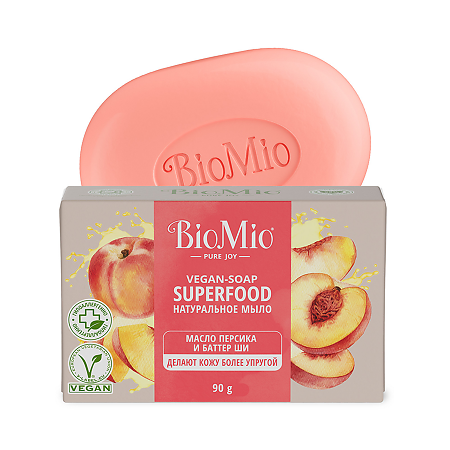 БиоМио (BioMio) Bio-Soap Натуральное мыло Персик и Ши 90 г 1 шт