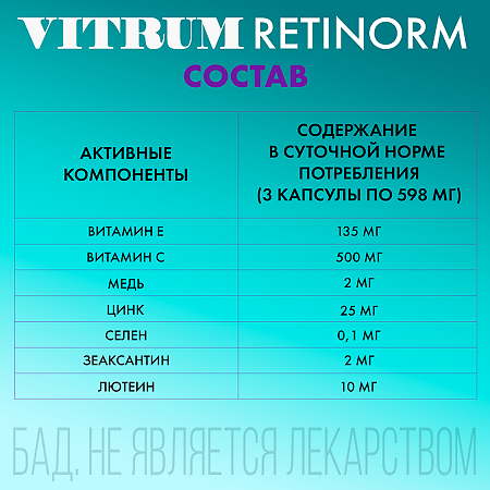 Витрум Ретинорм капсулы массой 598 мг 90 шт