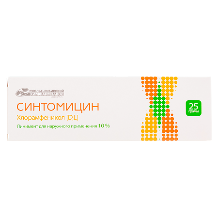 Синтомицин линимент для наружного применения 10 % 25 г 1 шт