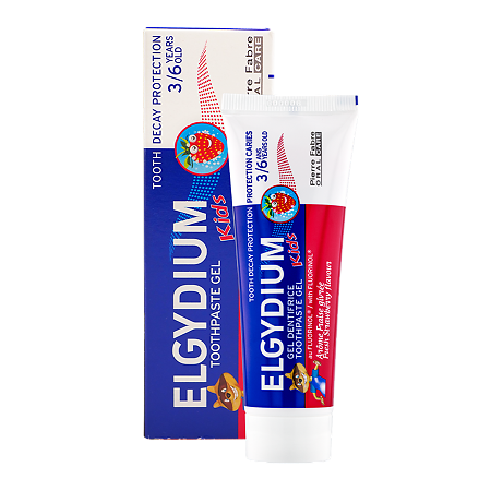 Эльгидиум Зубная паста-гель Kids Fresh Strawberry для детей 3-6 лет 50 мл 1 шт