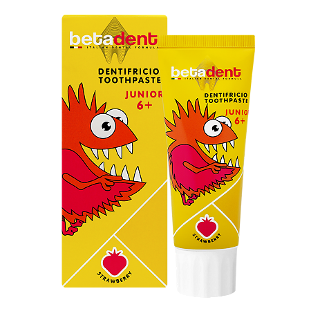 Betadent Junior Детская зубная паста вкус земляника 6+ 75 мл 1 шт