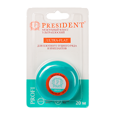 Купить PresiDent Межзубный флосс Ultra-Flat ультраплоский 20 м арт.205 1 шт цена