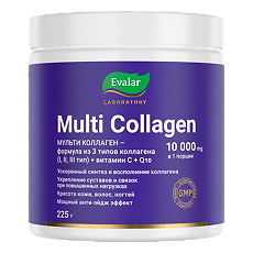 Купить Мульти Коллаген Эвалар/Multi Сollagen Evalar 10000 мг порошок 225 г 1 шт цена