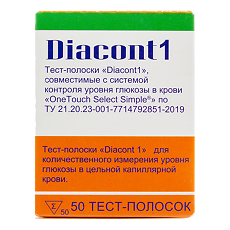 Купить Diacont1 Тест-полоски совместимые с системой OneTouch Select и OneTouch Select Simple 50 шт цена