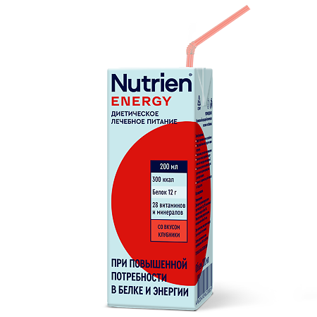 Нутриэн Энергия лечебное (энтеральное) питание с клубничным вкусом 200 мл 1 шт