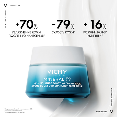 Vichy Mineral 89 Интенсивно увлажняющий крем 100 часов для сухой кожи 50 мл