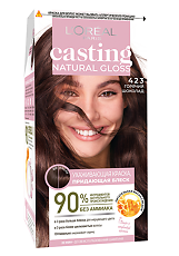 Купить Loreal Paris Краска-уход для волос без аммиака Casting Natural Gloss 423 Горячий шоколад 1 шт цена
