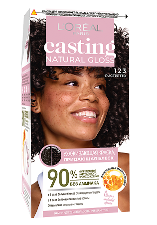 Изображение товара Loreal Paris Краска-уход для волос без аммиака Casting Natural Gloss 123 Ристретто 1 шт