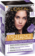 Купить Loreal Paris Крем-краска для волос Excellence Cool Creme 3.11 ультрапепельный темно-каштановый 1 шт цена