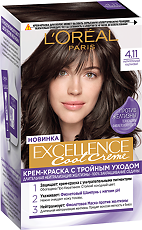 Купить Loreal Paris Крем-краска для волос Excellence Cool Creme 4.11 ультрапепельный каштановый 1 шт цена