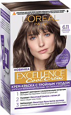 Купить Loreal Paris Крем-краска для волос Excellence Cool Creme 6.11 ультрапепельный темно-русый 1 шт цена