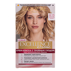 Купить Loreal Paris Крем-краска для волос Excellence 8.13 светло-русый бежевый 1 шт цена