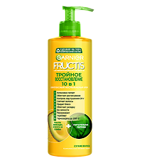 Купить Garnier Fructis Комплексный несмываемый крем Тройное восстановление 10 в 1 с маслами авокадо кокоса оливы и питательными липидами для сухих волос 400 мл 1 шт цена