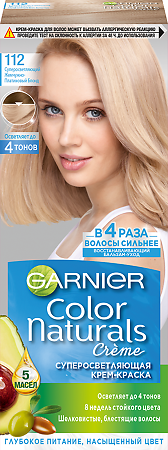 Изображение товара Garnier Color Naturals Суперосветляющая крем-краска для волос 112 Суперосветляющий жемчужно-платиновый блонд 1 шт
