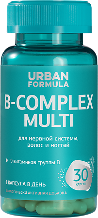 Urban Formula B-Complex Multi Витамины группы B/Vitamin В complex капсулы массой 0,35 г 30 шт