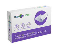 Изображение товара Med Expert Повязка пластырного типа бактерицидная стерильная 8х6 см 10 шт