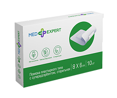 Купить Med Expert Повязка пластырного типа с суперадсорбентом стерильная 8 х 6 см 10 шт цена