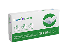 Купить Med Expert Повязка пластырного типа с суперадсорбентом стерильная 20 х 10 см 10 шт цена