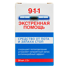 Купить 911 Экстренная помощь Средство от пота и запаха стоп по 2 г пакеты 10 шт цена