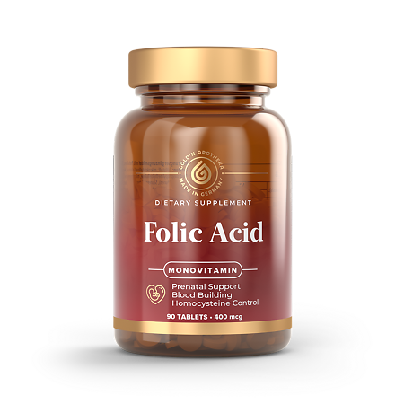 Gold'n Apotheka Folic acid/Фолиевая кислота таблетки покрыт.плен.об. массой 0,15 г 90 шт