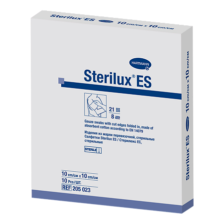 Салфетки Стерилюкс ЕС/Sterilux ES стерильные 21 нить 8 слоев 10 х 10 см 10 шт