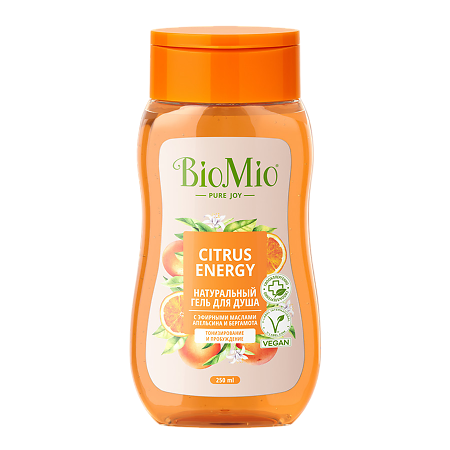 БиоМио (BioMio) Bio Shower Натуральный гель для душа с эфирными маслами апельсина и бергамота Citrus Energy 250 мл 1 шт