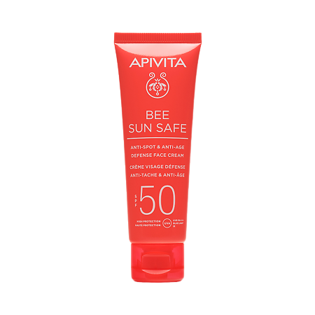 Apivita Bee Sun Safe Солнцезащитный крем для лица против старения и пигментации с морскими водорослями и прополисом SPF50 туба 50 мл 1 шт