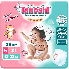 Изображение товара Трусики-подгузники Tanoshi Baby Pants для детей р XL 12-22 кг 38 шт