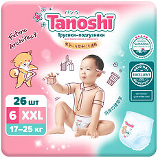 Изображение товара Трусики-подгузники Tanoshi Baby Pants для детей р XXL 17-25 кг 26 шт