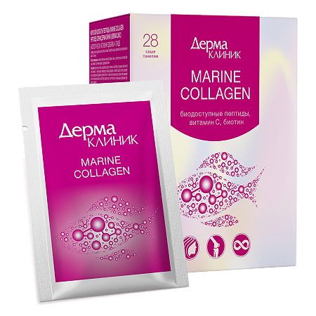 Изображение товара ДермаКлиник Морской Коллаген Пептиды порошок 28 саше для приема внутрь