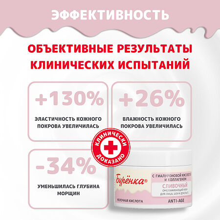 Лошадиная сила Буренка Крем сливочный омолаживающий для лица, шеи и декольте 100 мл 1 шт