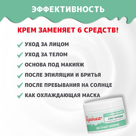 Лошадиная сила Буренка Крем сметанковый с соком огурца для лица и тела 100 мл 1 шт