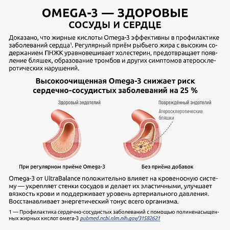 Омега-3/Omega-3 Extra Premium UltraBalance жирные кислоты высокой концентрации капсулы массой 1620 мг 90 шт