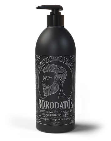 Изображение товара Borodatos Парфюмированный шампунь-гель для душа Мандарин&Бергамот&Амбра 500 мл 1 шт