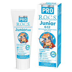 Купить R.O.C.S. PRO Junior Зубная паста для детей от 6 до 12 лет Сливочный пудинг 45 г 1 шт цена
