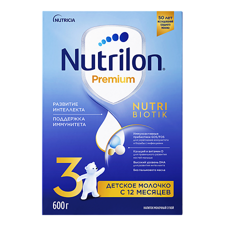 Изображение товара Nutricia Нутрилон 3 Premium NutriBiotik Детское молочко с 12 мес 600 г 1 шт