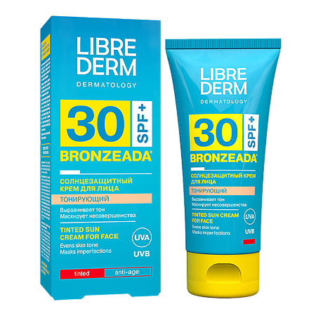 Либридерм (Librederm) Бронзиада Солнцезащитный тонирующий крем для лица SPF30 50 мл 1 шт