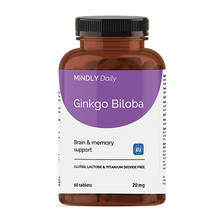MINDLY Daily Гинкго Билоба/Ginkgo Biloba таблетки по 750 мг 60 шт