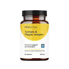 Купить MINDLY Daily Куркума+Имбирь+Черный перец/Turmeric & Pepper complex капсулы массой 720 мг 60 шт цена