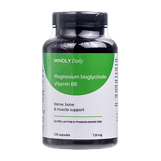 Купить MINDLY Daily Магний Бисглицинат и Витамин B6/Magnesium Bisglycinate & Vitamin B6 капсулы массой 747 мг 120 шт цена