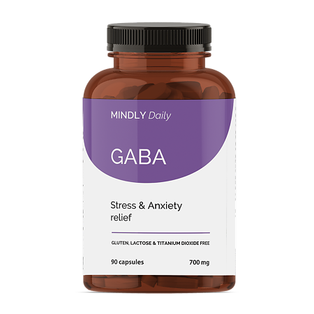 MINDLY Daily Гамма аминомасляная кислота 700 мг/GABA 700 мг капсулы массой 833 мг 90 шт
