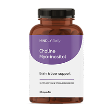 Купить MINDLY Daily Холин+Мио-инозитол 250мг+250мг/Choline Myo-inositol капсулы массой 838 мг 60 шт цена