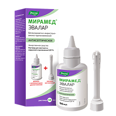 Купить Мирамед Эвалар раствор для местного и наружного применения 0,01 % с вагинальной насадкой 50 мл 1 шт цена