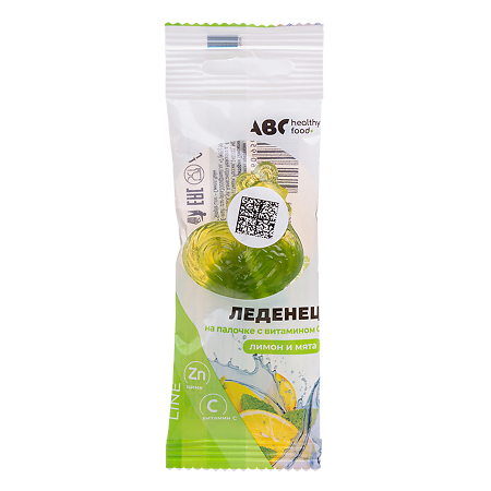 Леденцовая карамель с цинком и вит С 'Петушок' со вкусом лимона и мяты 17 г 1 шт