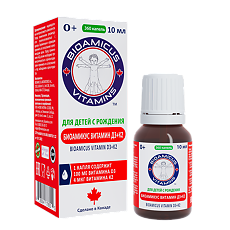 Изображение товара БиоАмикус Витамин Д3+К2 /BioAmicus Vitamin D3 + K2 в каплях для детей 0+ фл 10 мл 1 шт