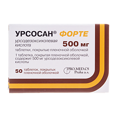 Изображение товара Урсосан Форте таблетки покрыт.плен.об. 500 мг 50 шт