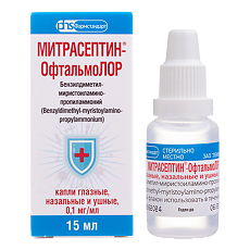 Купить Митрасептин-ОфтальмоЛОР капли глазные, назальные и ушные 0,1 мг/мл 15 мл 1 шт цена